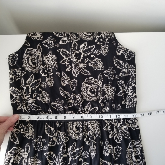 Ann Taylor LOFT Sleeveless Midi Dress Black & White Floral Size S - Picture 6 of 12